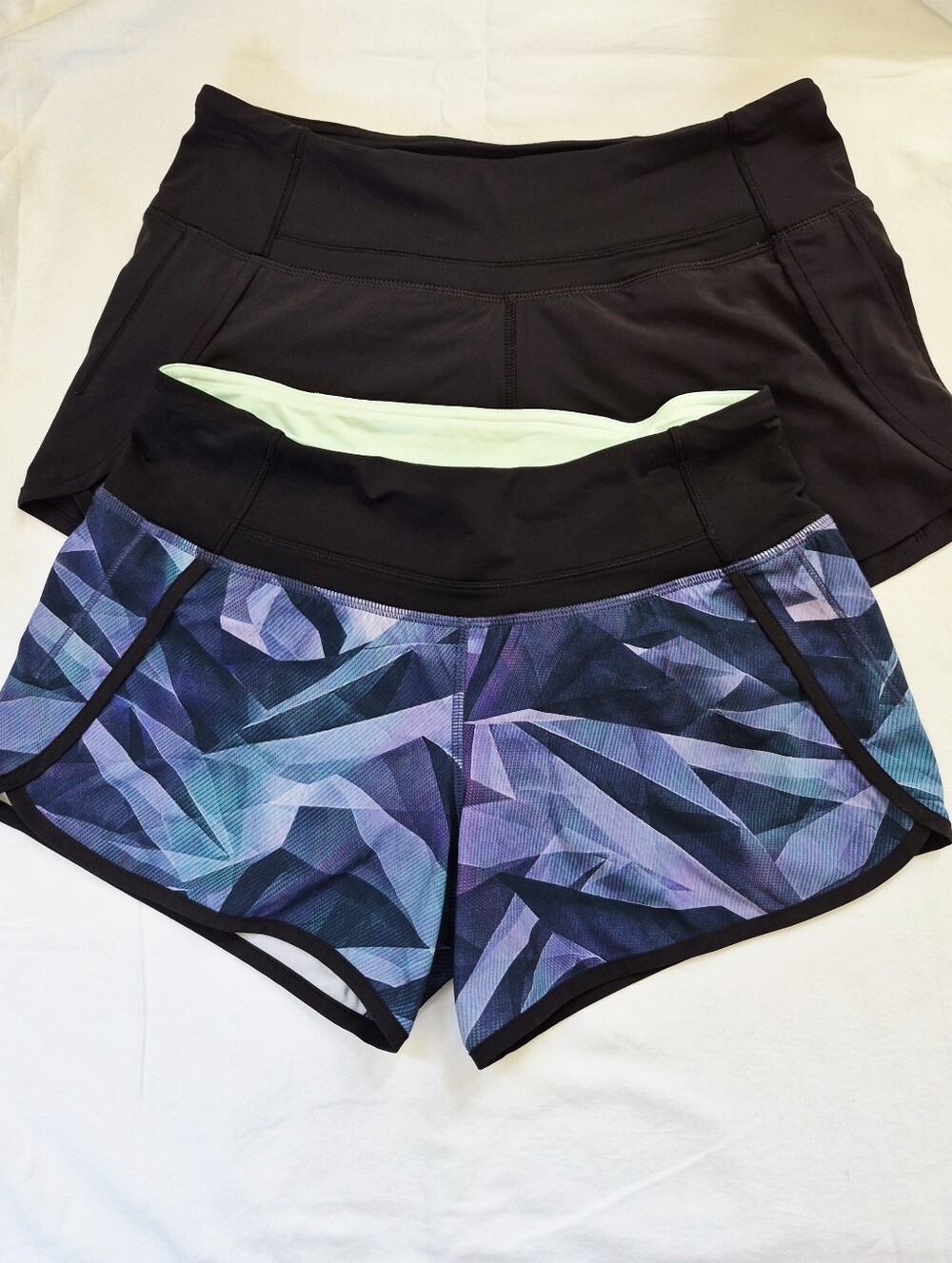 Lululemon Black and Geometric Women’s Active Shorts